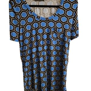 Blue and black honey comb tunic in medium